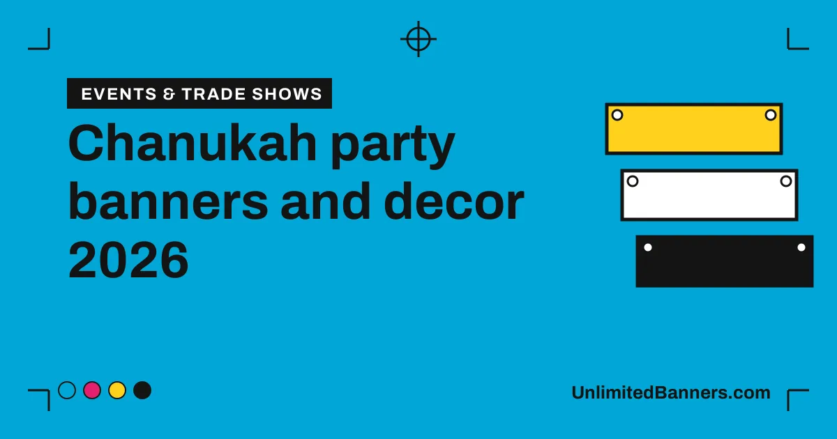 Chanukah & holiday party banner and decor ideas for 2026 illustration