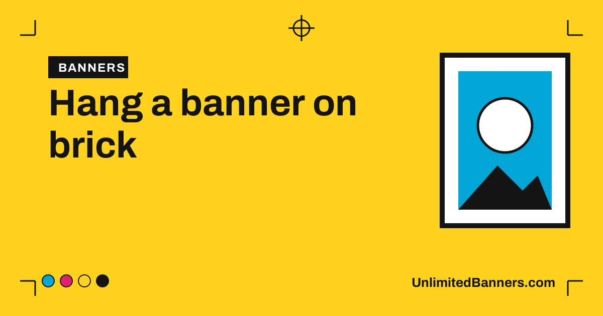 How to hang a banner on a brick wall illustration
